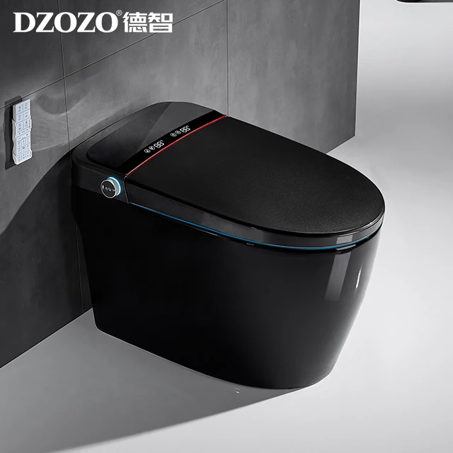 Home Bathroom Ware - โถสุขภัณฑ์อัจฉริยะไฟฟ้า 110V สำหรับบ้าน/โรงแรม รุ่นทันสมัย สีดำ พร้อมระบบชำระล้างอัตโนมัติ