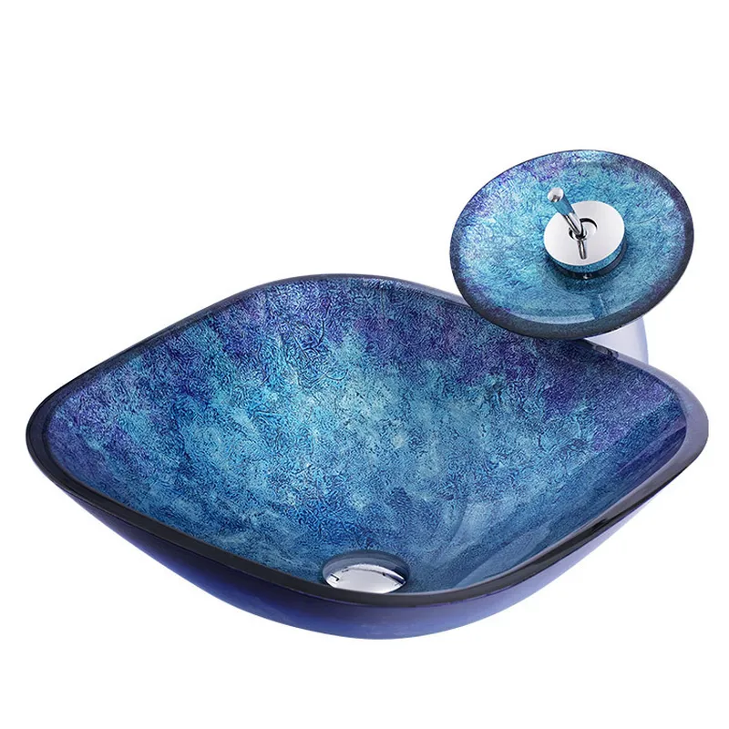 Home Bathroom Ware - อ่างล้างหน้าทรงกลมทำจากกระจกนิรภัยสไตล์โมเดิร์นสำหรับเคาน์เตอร์ห้องน้ำ อ่างล้างหน้าตกแต่งบ้าน อุปกรณ์สุขภัณฑ์ที่ดูหรูหรา