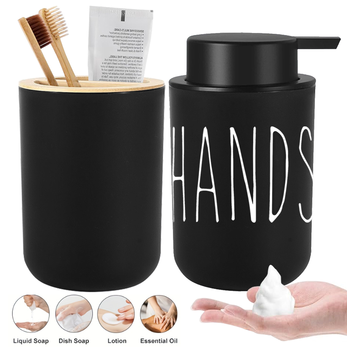Soap Dispenser Pump - เครื่องทําสบู่โฟมมือห้องน้ําและห้องครัวเครื่องจ่ายสบู่โฟมรีฟิลโมเดิร์นขวดปั๊มโฟมพร้อมถ้วยล้าง