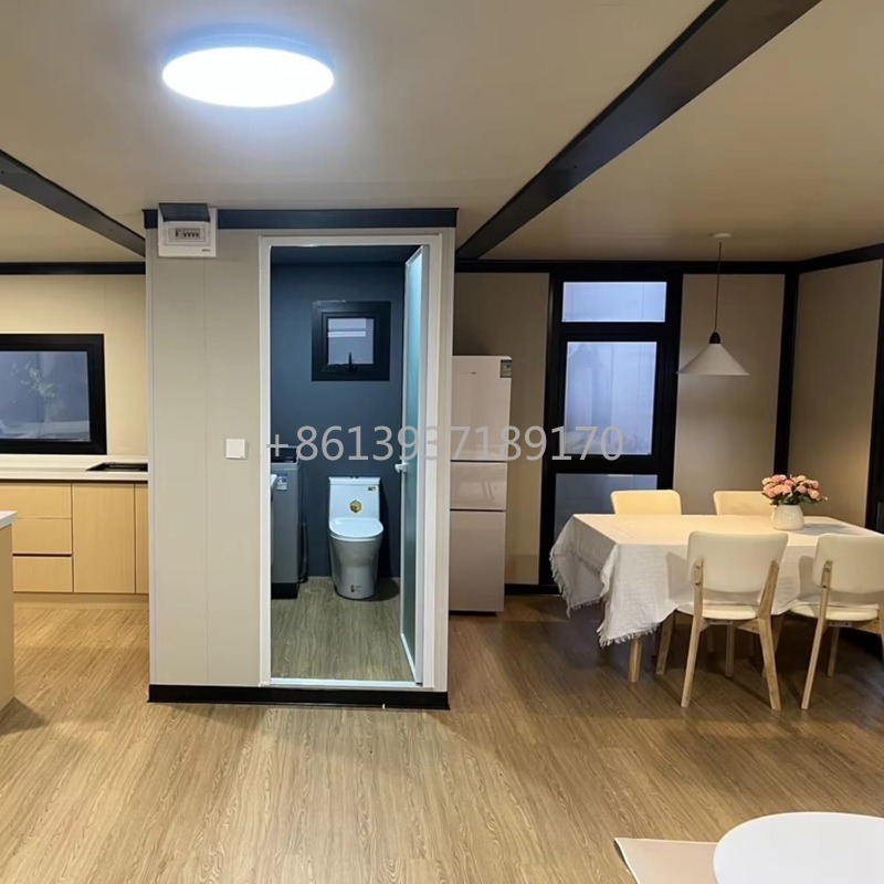 Home Bathroom Layout - บ้านเคลื่อนที่แบบขยายได้ บ้านสำเร็จรูปจากตู้คอนเทนเนอร์สำหรับขาย 2 ห้องนอน ห้องน้ำ และห้องครัว
