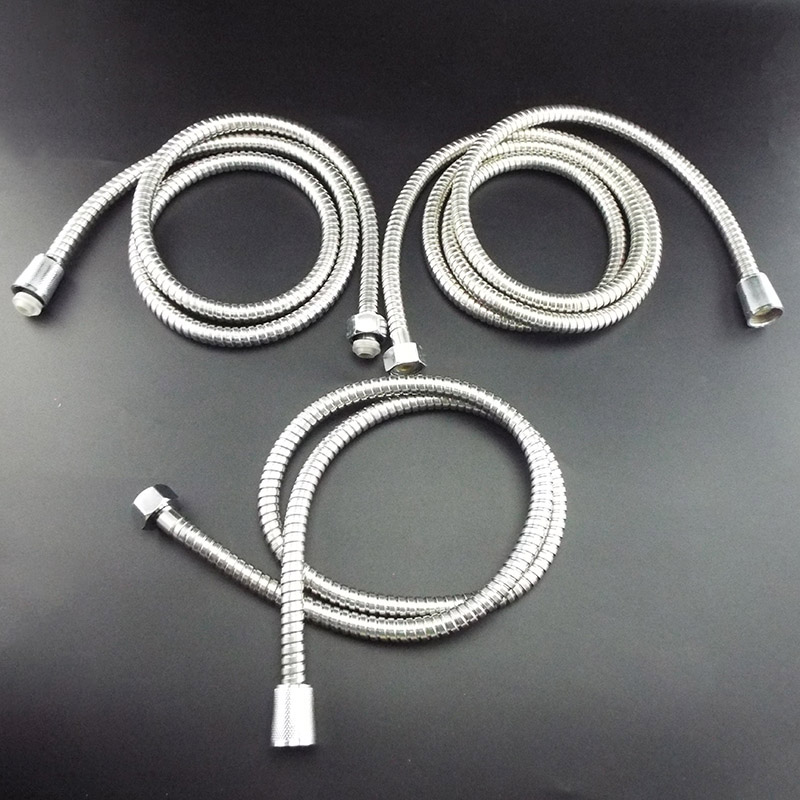 Home Bathroom Plumbing - สายฝักบัวอาบน้ำแบบยืดหยุ่นหลอดสแตนเลส1.2M/1.5/2M ยาวสำหรับห้องน้ำฝักบัวน้ำท่อขยายท่อประปาดึง