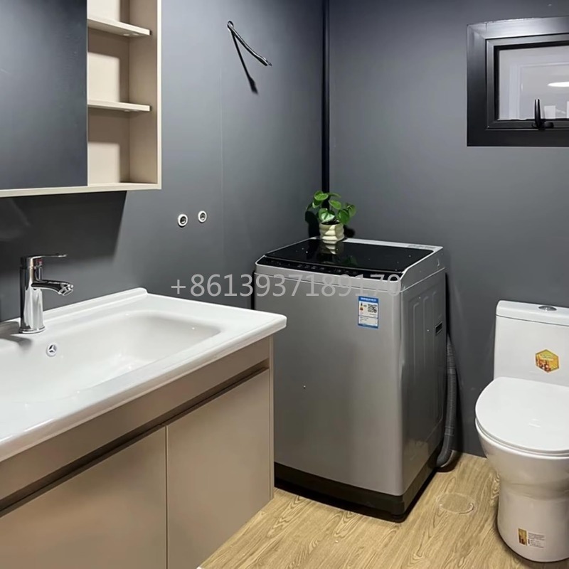 Home Bathroom Layout - บ้านเคลื่อนที่แบบขยายได้ บ้านสำเร็จรูปจากตู้คอนเทนเนอร์สำหรับขาย 2 ห้องนอน ห้องน้ำ และห้องครัว