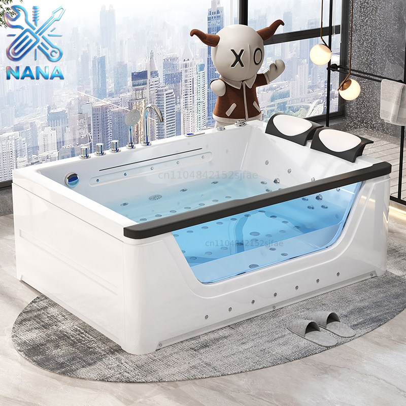 Home Bathroom Jacuzzi Tub - อ่างจากุซซี่อะคริลิก 2 ที่นั่ง พร้อมระบบนวดน้ำวนแบบน้ำตก - ระบบทำความร้อนอัจฉริยะ