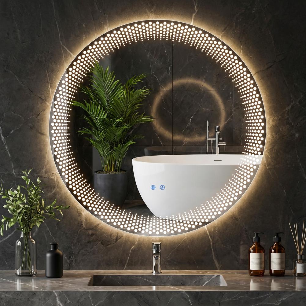กระจกห้องน้ำ LED ทรงกลม 3 สี ป - Bathroom Mirror Led บทวิจารณ์และราคา