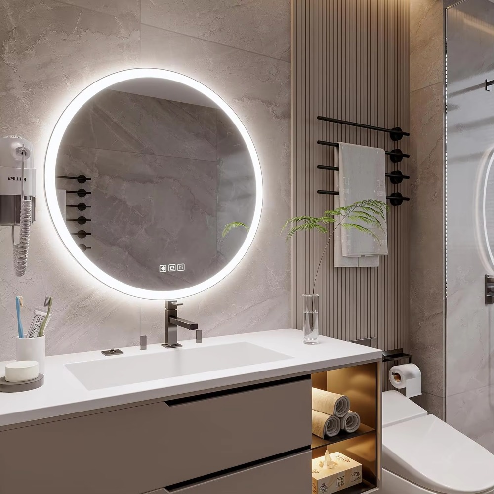 กระจกห้องน้ำอัจฉริยะ LED ทรงกล - Bathroom Mirror Led บทวิจารณ์และราคา