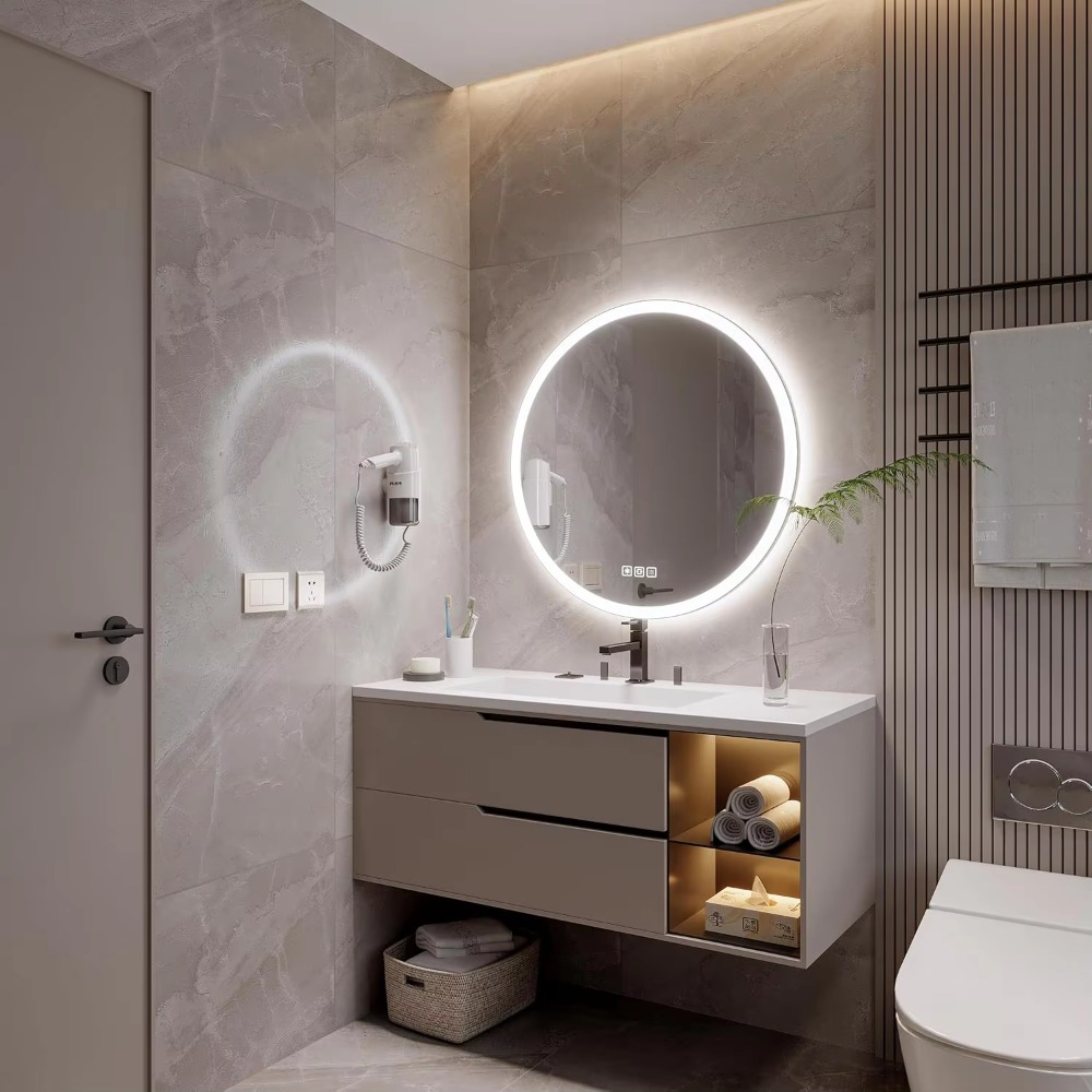 กระจกห้องน้ำอัจฉริยะ LED ทรงกล - Bathroom Mirror Led บทวิจารณ์และราคา