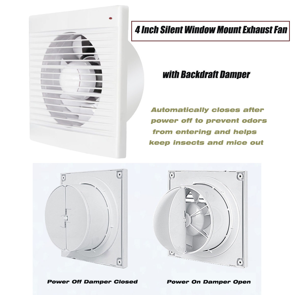 พัดลมดูดอากาศแบบติดหน้าต่างขนา - Home Bathroom Ventilation บทวิจารณ์และราคา