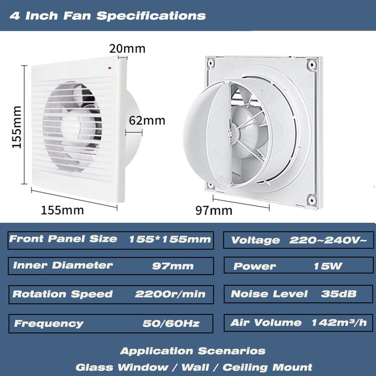 พัดลมดูดอากาศแบบติดหน้าต่างขนา - Home Bathroom Ventilation บทวิจารณ์และราคา