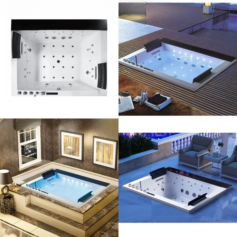 อ่างอาบน้ำอคริลิกแบบสองที่นั่ง - Home Bathroom Jacuzzi Tub บทวิจารณ์และราคา
