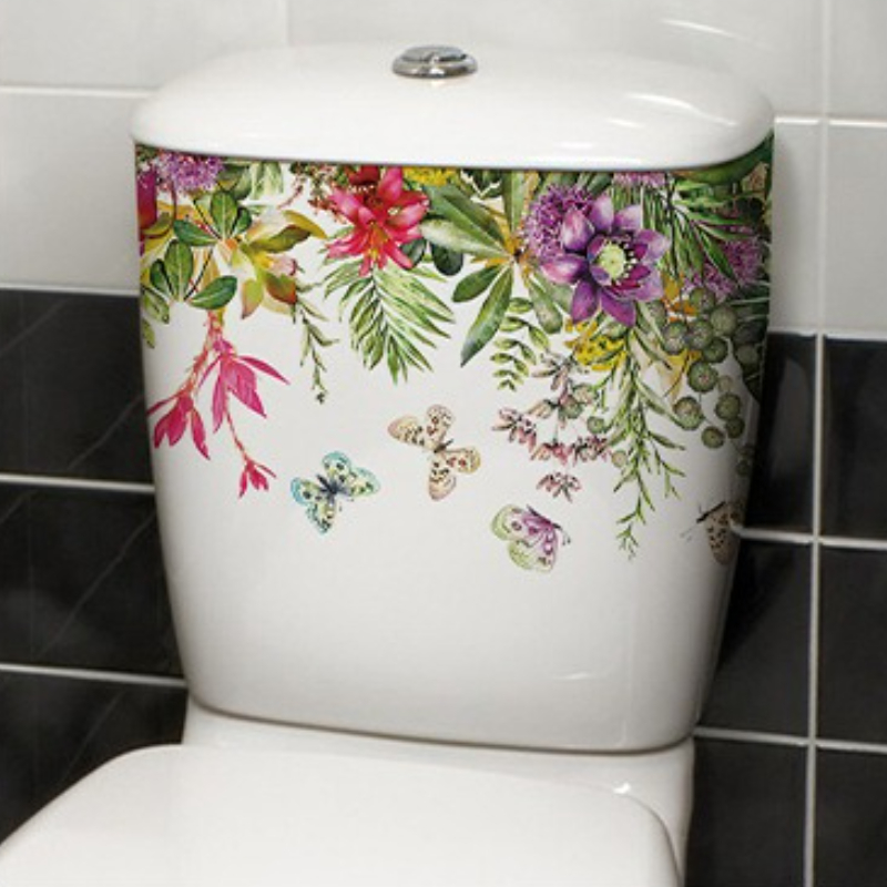 สติกเกอร์ติดผนังห้องน้ำลายดอกไ - Home Bathroom Layout บทวิจารณ์และราคา