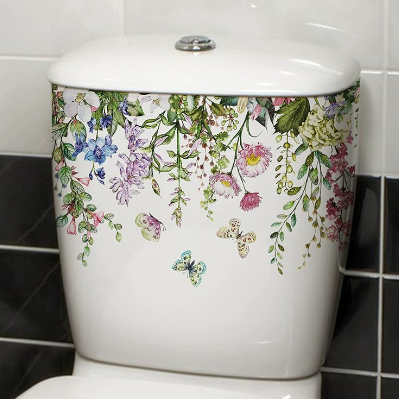 สติกเกอร์ติดผนังห้องน้ำลายดอกไ - Home Bathroom Layout บทวิจารณ์และราคา