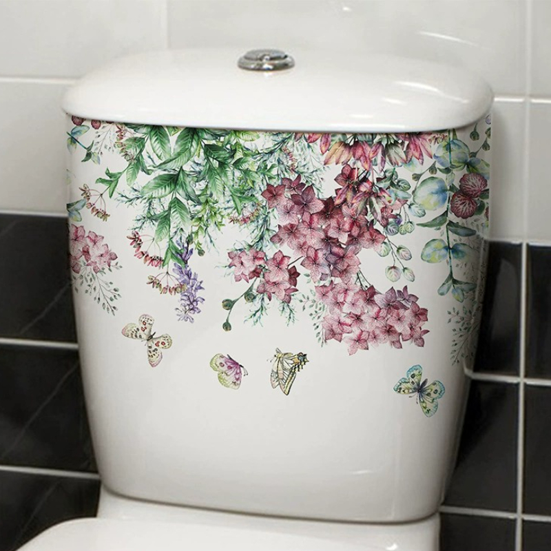 สติกเกอร์ติดผนังห้องน้ำลายดอกไ - Home Bathroom Layout บทวิจารณ์และราคา